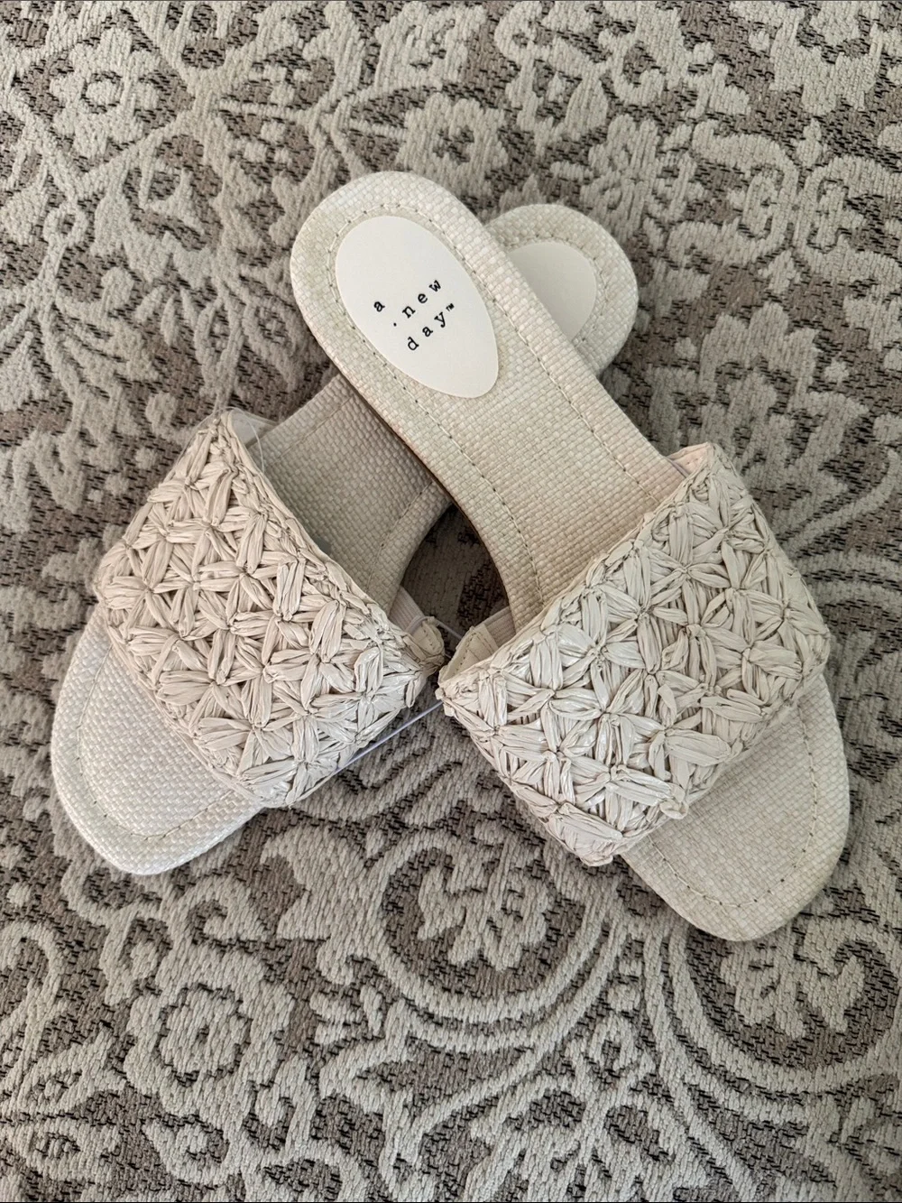 a new day Braided Slide Sandals — Cream